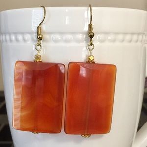 Carnelian gemstone dangle/drop earrings